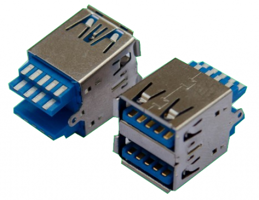 Conector Jack USB 3.0 A Femea Duplo 9 Pinos 2 Garras	